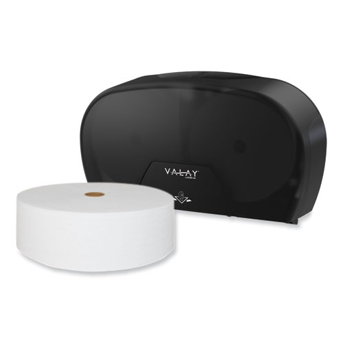 Valay Small Core Jumbo Bath Tissue Dispenser, 5.62 x 11.4 x 21.2, Black (VT1004)
