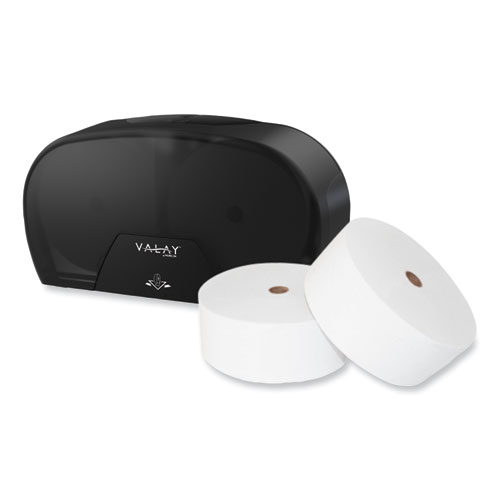 Valay Small Core Jumbo Bath Tissue Dispenser, 5.62 x 11.4 x 21.2, Black (VT1004)