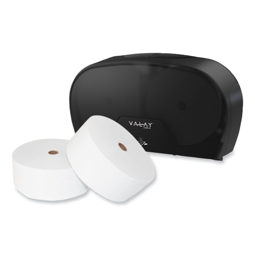Valay Small Core Jumbo Bath Tissue Dispenser, 5.62 x 11.4 x 21.2, Black (VT1004)