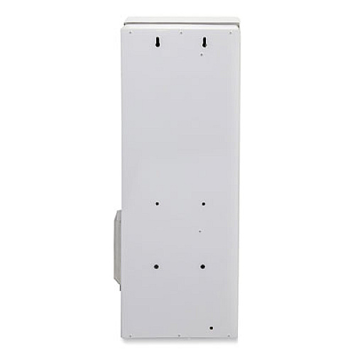 HOSPECO Dual Channel Sanitary Napkin/Tampon Vendor, 25 Cent Coin Mechanism, 11.13 x 7.63 x 26.38, White/Blue (125)