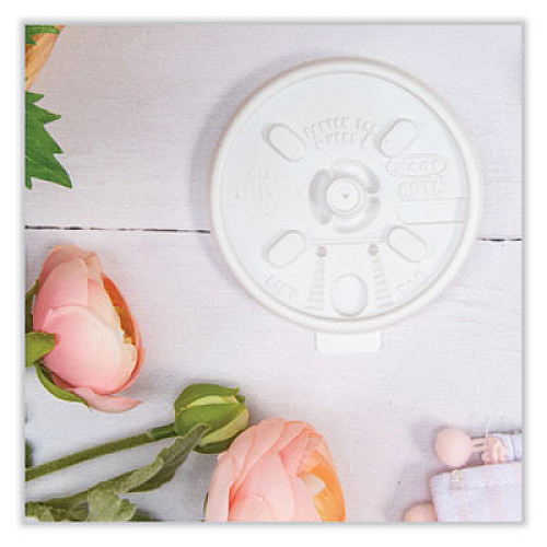 Dart Lift n' Lock Plastic Hot Cup Lids, Fits 8 oz Hot Cups, White, 1,000/Carton (8FTL)
