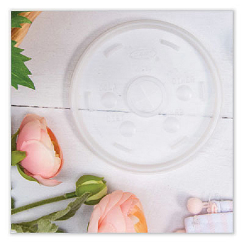 Dart Cold Cup Lids, Fits 8 oz to 32 oz Cold Cups/Containers, Plastic, Translucent, 100/Sleeve, 10 Sleeves/Carton (20SL)
