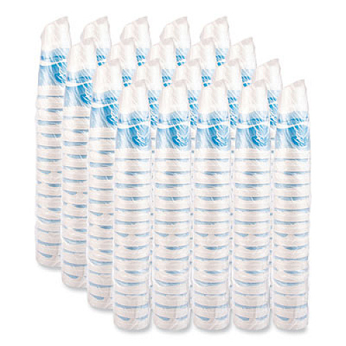 Dart Horizon Hot/Cold Foam Drinking Cups, 44 oz, White/Ocean Blue, 15/Bag, 20 Bags/Carton (44AJ32H)