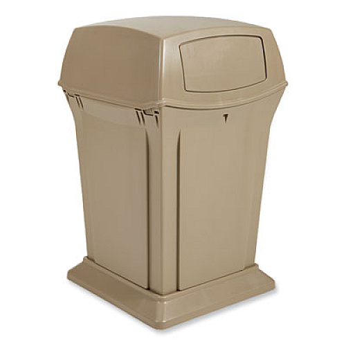 Rubbermaid Commercial Ranger Fire-Safe Container, Two Doors, 45 gal, Structural Foam, Beige (917188BG)