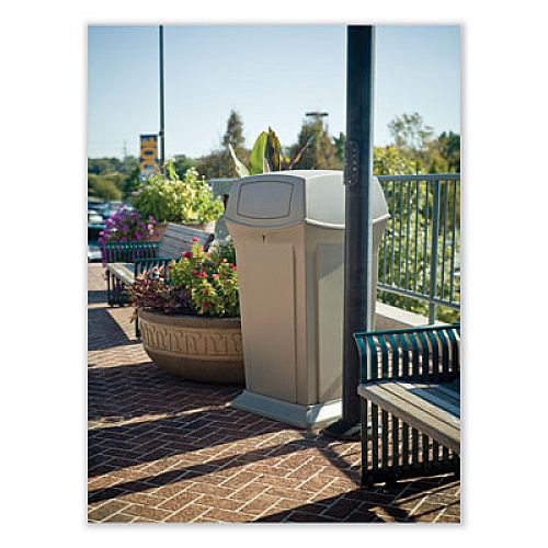 Rubbermaid Commercial Ranger Fire-Safe Container, 35 gal, Structural Foam, Beige (843088BG)