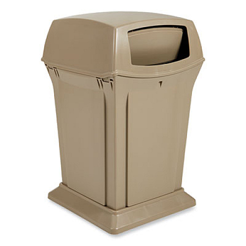 Rubbermaid Commercial Ranger Fire-Safe Container, Two Doors, 45 gal, Structural Foam, Beige (917188BG)