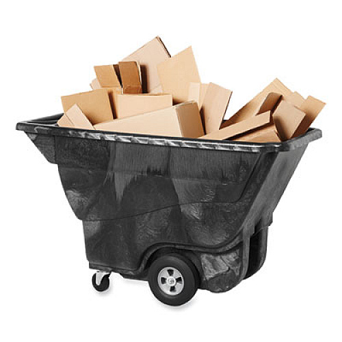 Rubbermaid Commercial 0.5 cu yd Structural Foam Tilt Truck, Standard Duty, 850 lb Capacity, Black (9T14BLA)