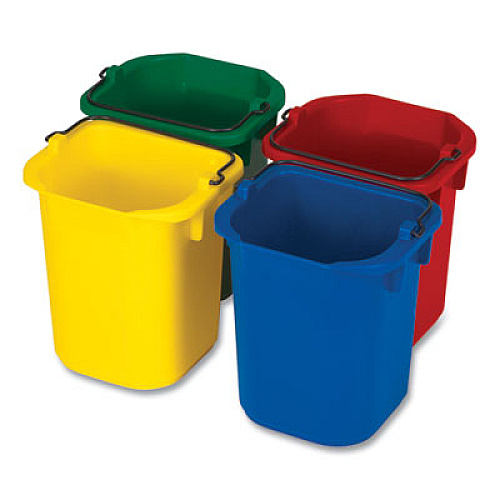 Rubbermaid Commercial 5-Quart Disinfecting Utility Pail, Plastic, Yellow, 4/Carton (1857374)