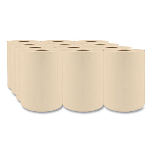 Cascades PRO Select Hardwound Roll Towels, 1-Ply, 7.88" x 350 ft, Natural, 12 Rolls/Carton (H035)