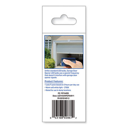 LED Soft White A19 Garage Door Opener Bulb, 14 W, Soft White (93116005)