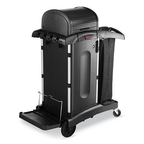 Rubbermaid Commercial Executive Janitorial Cleaning Cart Locking Cabinet Door Kit, Black (1995833)
