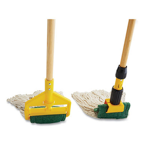 Rubbermaid Commercial Web Foot BLEND SHRINKLESS Mop Head, Cotton/Synthetic, Small, Orange, 6/Carton (FGA25306OR00)