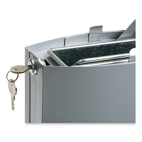Rubbermaid Commercial Metropolitan Smokers' Station, Weighted Base, 1.6 gal, Galvanized Liner, 16.8 dia x 42.8h, Black (FGR93400BK)