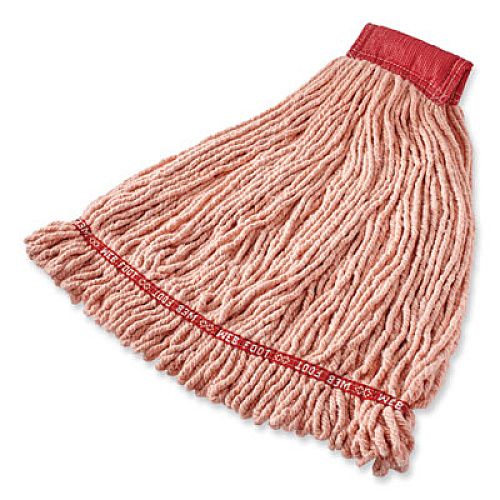 Rubbermaid Commercial Web Foot BLEND SHRINKLESS Mop Head, Cotton/Synthetic, Small, Orange, 6/Carton (FGA25306OR00)