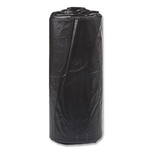 Inteplast Group Low-Density Commercial Can Liners, 60 gal, 1.5 mil, 38" x 58", Black, Interleaved Roll, 20 Bags/Roll, 5 Rolls/Carton (SL3858150K)