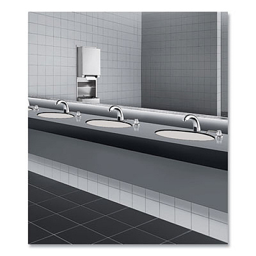 Bobrick Contura Lavatory-Mounted Soap Dispenser, 34 oz, 3.31 x 4 x 17.63, Chrome/Stainless Steel (822)
