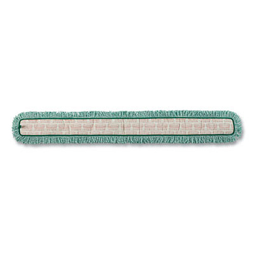 Rubbermaid Commercial HYGEN HYGEN Dust Mop Heads With Fringe, Green, 60", Microfiber, Cut-End (Q460GRE)