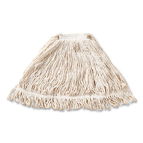 Rubbermaid Commercial Super Stitch Blend Mop Head,  Cotton/Synthetic, Large, White, 6/Carton (D213WHI)