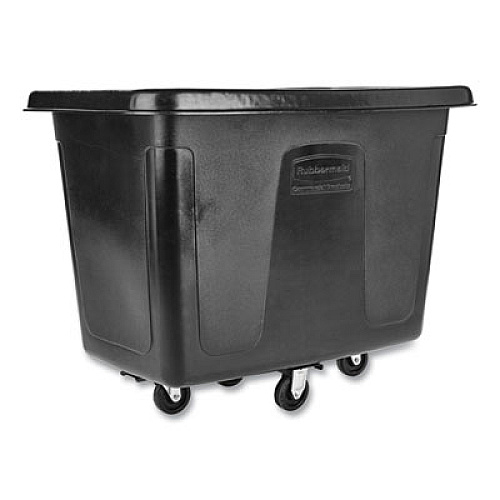 Rubbermaid Commercial Cube Truck, 59 gal, 300 lb Capacity, Plastic, Black (4608BLA)