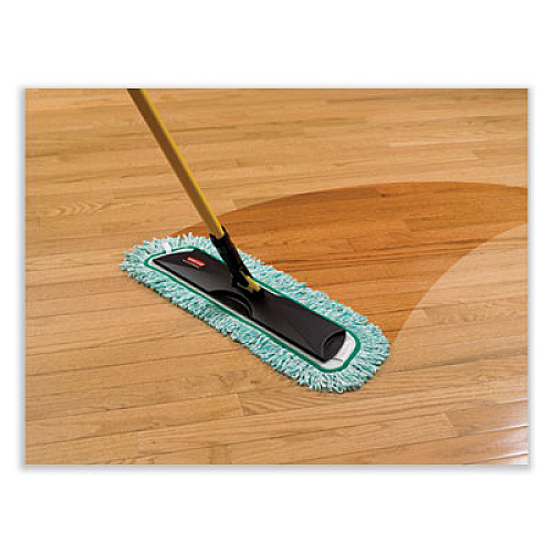 Rubbermaid Commercial HYGEN HYGEN Dust Mop Heads With Fringe, Green, 60", Microfiber, Cut-End (Q460GRE)