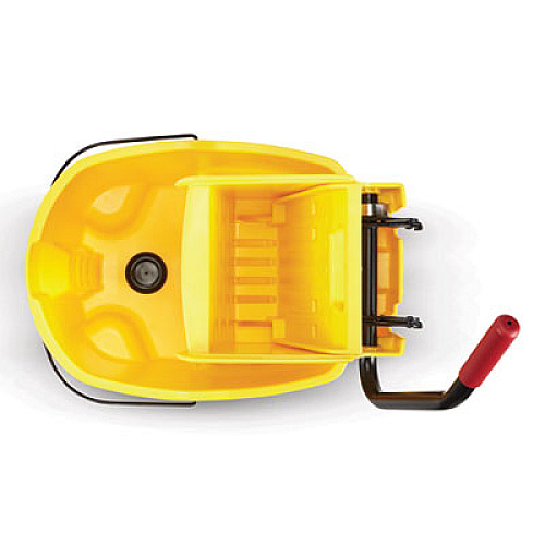 Rubbermaid Commercial WaveBrake 2.0 Bucket/Wringer Combos, Down-Press, 44 qt, Plastic, Yellow (FG757688YEL)