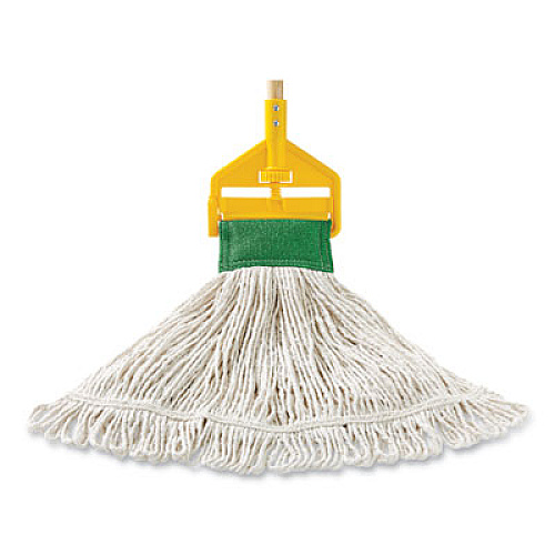 Rubbermaid Commercial Super Stitch Blend Mop Head,  Cotton/Synthetic, Large, White, 6/Carton (D213WHI)
