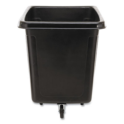 Rubbermaid Commercial Cube Truck, 12 cu ft, 400 lb Capacity, Medium-Density Polyethylene/Metal Frame, Black (461200BLA)