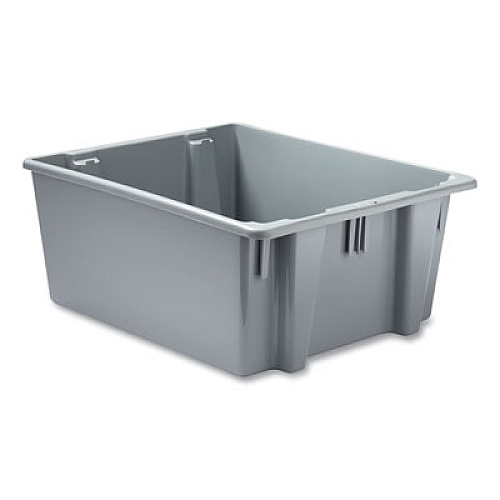 Rubbermaid Commercial Palletote Box, 19 gal, 23.5" x 19.5" x 10", Gray (1731GRA)