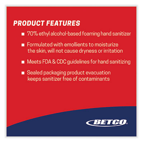 Betco Clario C3 Advanced Alcohol Foaming Sanitizer, 1 gal Bottle, Citrus Scent, 4/Carton (7950400)