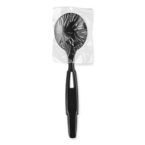 Dixie SmartStock Wrapped Heavyweight Cutlery Refill, Soup Spoon, Plastic, Black, 960/Carton (SSWPS5)
