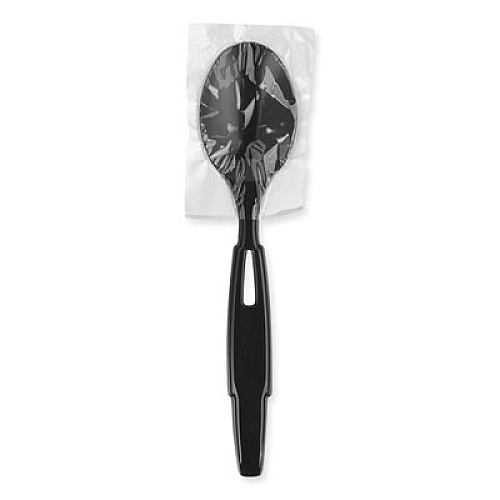 Dixie SmartStock Wrapped Heavyweight Cutlery Refill, Spoon, Plastic, Black, 960/Carton (SSWPT5)