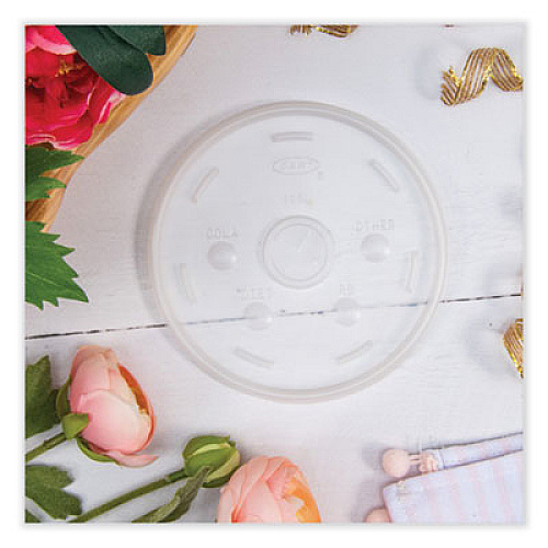 Dart Lids for Foam Cups and Containers, Fits 32 oz/44 oz/60 oz Hot Cups, Plastic, Translucent, 1,000/Carton (32SL1)
