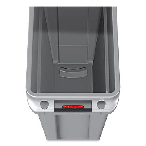 Rubbermaid Commercial Slim Jim with Venting Channels, 16 gal, Plastic, Beige, 4/Carton (1971259CT)