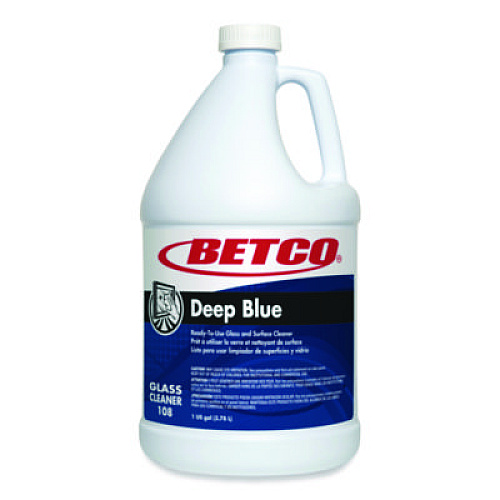 Betco Deep Blue Glass and Surface Cleaner, Pleasant Scent, 1 gal Bottle, 4/Carton (1080400)