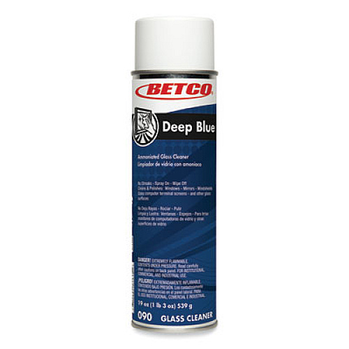 Betco Deep Blue Glass and Surface Cleaner, Characteristic Scent, 19 oz Aerosol Can, 12/Carton (902300)