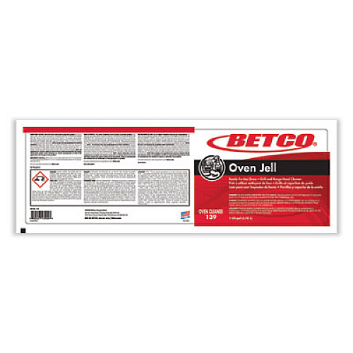 Betco Oven Jell Cleaner, Lemon Scent, 1 gal Bottle, 4/Carton (1390400)