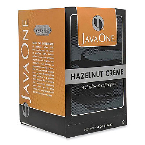 Java One Coffee Pods, Hazelnut Creme, Single Cup, 14/Box (70500)