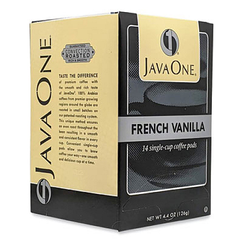 Java One Coffee Pods, French Vanilla, Single Cup, 14/Box (70400)