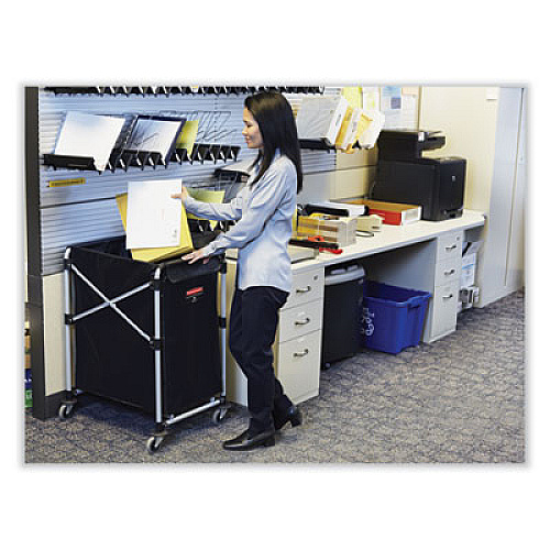 Replacement X-Cart Bag for Rubbermaid Commercial 1881750, Black, 2/Carton (1881783CT)
