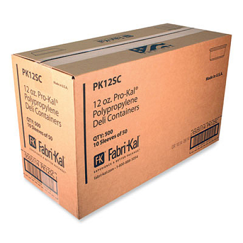 Fabri-Kal Microwavable Deli Containers, 12 oz, 4.6" Diameter x 2.3" h, Clear, Plastic, 500/Carton (PK12SC)