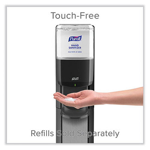 PURELL MESSENGER ES6 Graphite Panel Floor Stand with Dispenser, 1,200 mL, 16.75 x 6 x 40, Graphite/Silver (7316DSSLV)