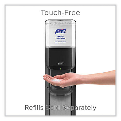 PURELL MESSENGER ES8 Silver Panel Floor Stand with Dispenser, 1,200 mL, 16.75 x 6 x 40, Silver/Graphite (7318DSSLV)