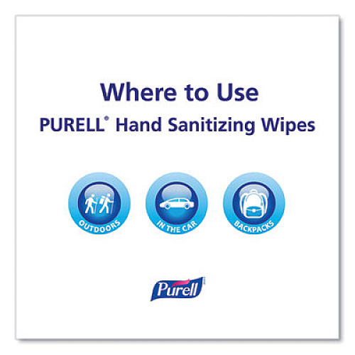 PURELL Hand Sanitizing Wipes Alcohol Formula, 6 x 7, Unscented, White, 175/Canister, 6 Canisters/Carton (903106)