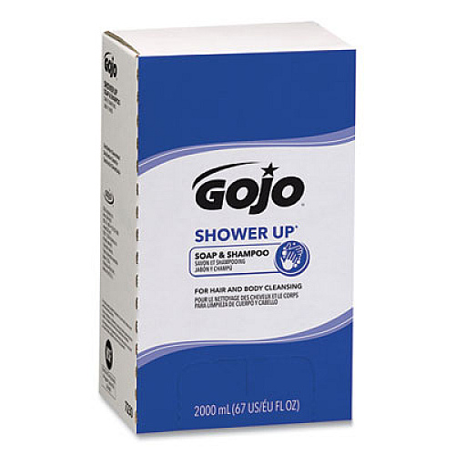 GOJO SHOWER UP Soap and Shampoo, Pleasant Scent, 2,000 mL, 4/Carton (7230)