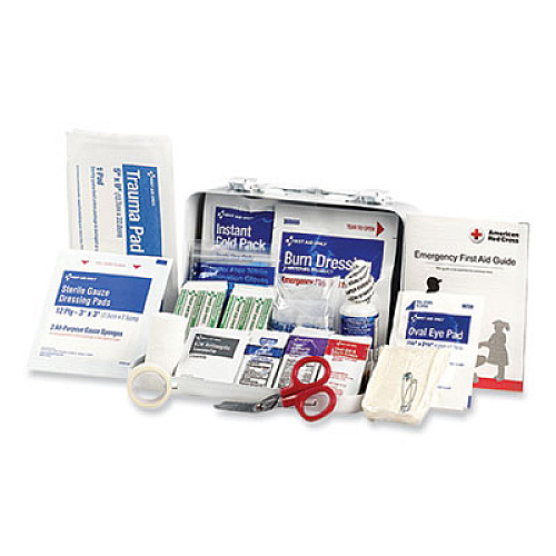 First Aid Only ANSI 2021 First Aid Kit for 10 People, 76 Pieces, Metal Case (91323)
