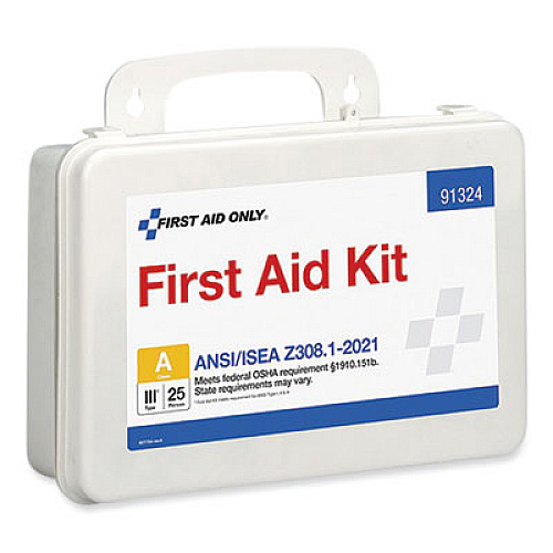First Aid Only ANSI 2021 First Aid Kit for 25 People, 94 Pieces, Plastic Case (91324)