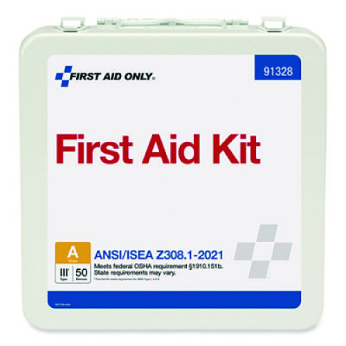 First Aid Only ANSI 2021 Type III First Aid Kit for 50 People, 184 Pieces, Metal Case (91328)