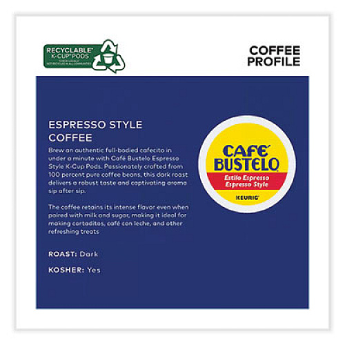Caf Bustelo Espresso Style K-Cups, 48/Box (5000346117)