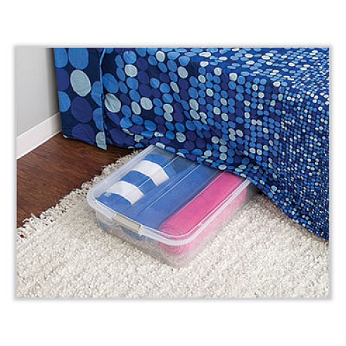 IRIS 50 Qt. Latch Lid Underbed Storage Box, 17.75" x 32.5" x 6.5", Clear (100118)