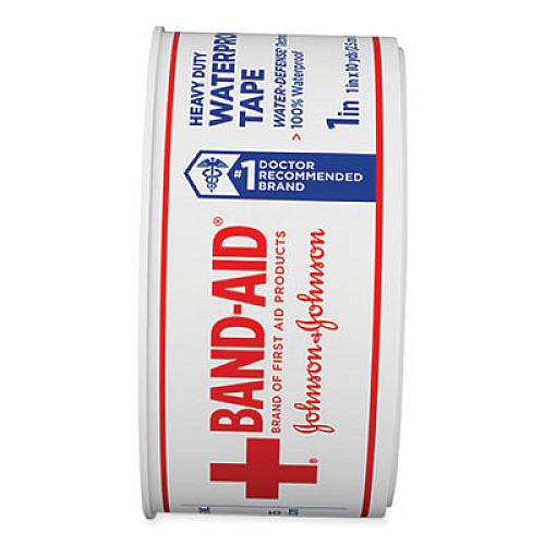 BAND-AID Water Block Waterproof Medical Tape, Dry Rubber, 1 x 10 yds, White (117121)